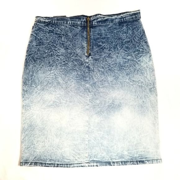 Fashion Nova Pencil Skirt Womens Size1X Stretch Acid Wash Mini Length NEW - Picture 4 of 12